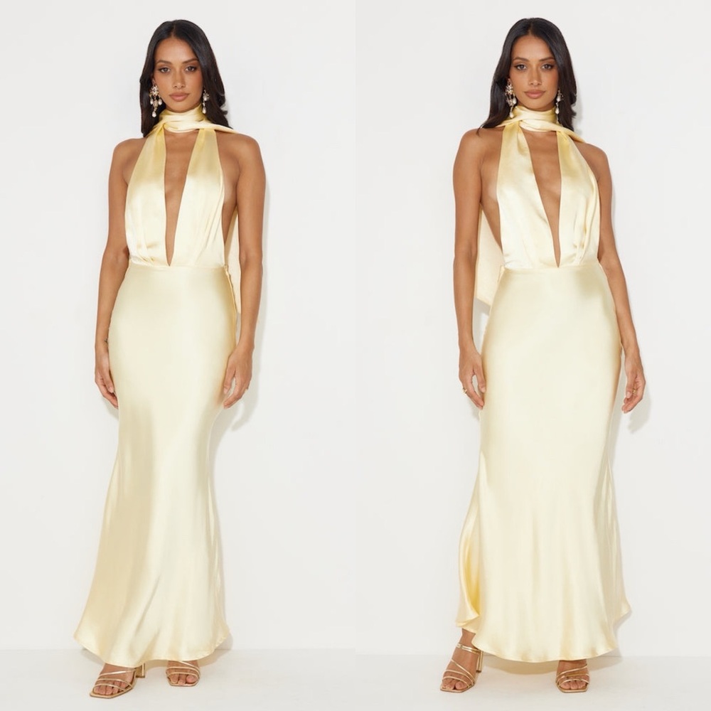 *RESTOCKED* The Andy Yellow Satin Maxi Dress - Picture 7 of 11